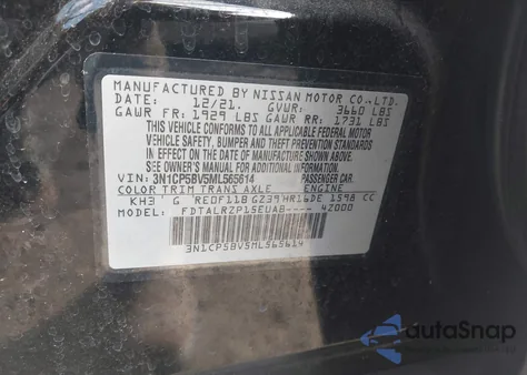 2021 Nissan Kicks S Xtronic Cvt z USA, uszkodzony, nr VIN 3N1CP5BV5ML565614